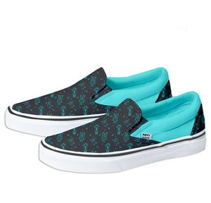 Two-tone Monsters Slip-on Sneakers in Aqua